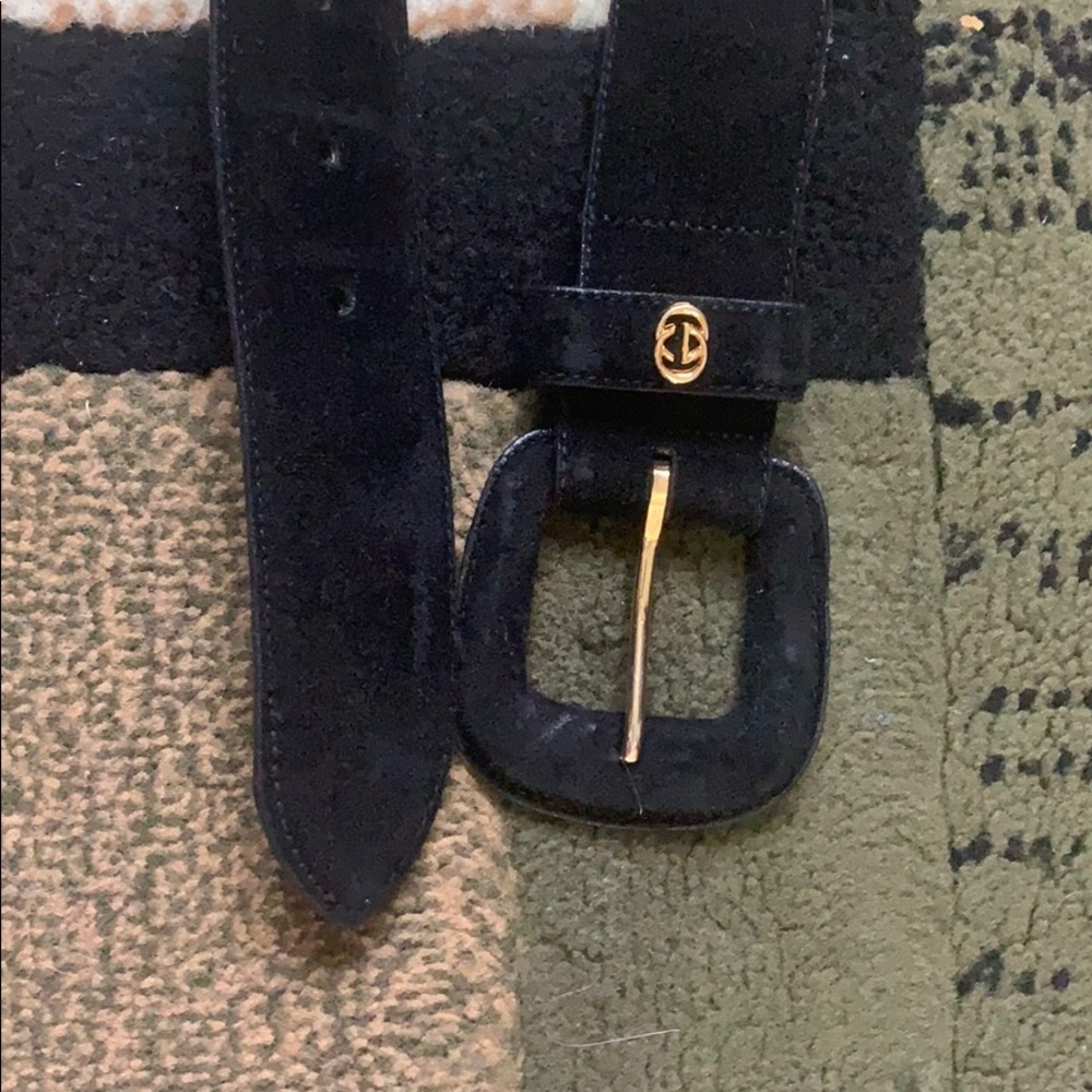 GUCCI Vintage authentic black suede belt
